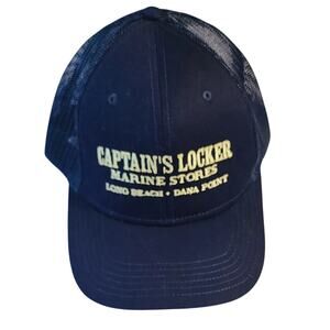 Vintage OTTO Trucker Hat Mesh Cap Captain's Locker Marine Blue Snapback So Cal
